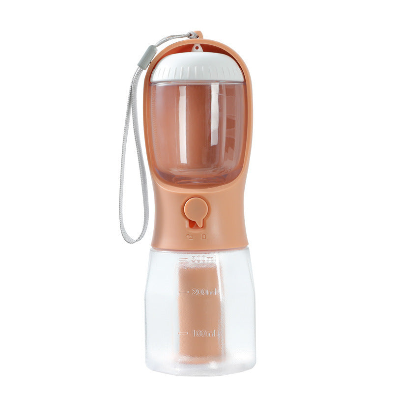 Botella de agua 3 en 1 para perros con dispensador de bolsas para comida y excrementos | Vaso de viaje portátil para mascotas