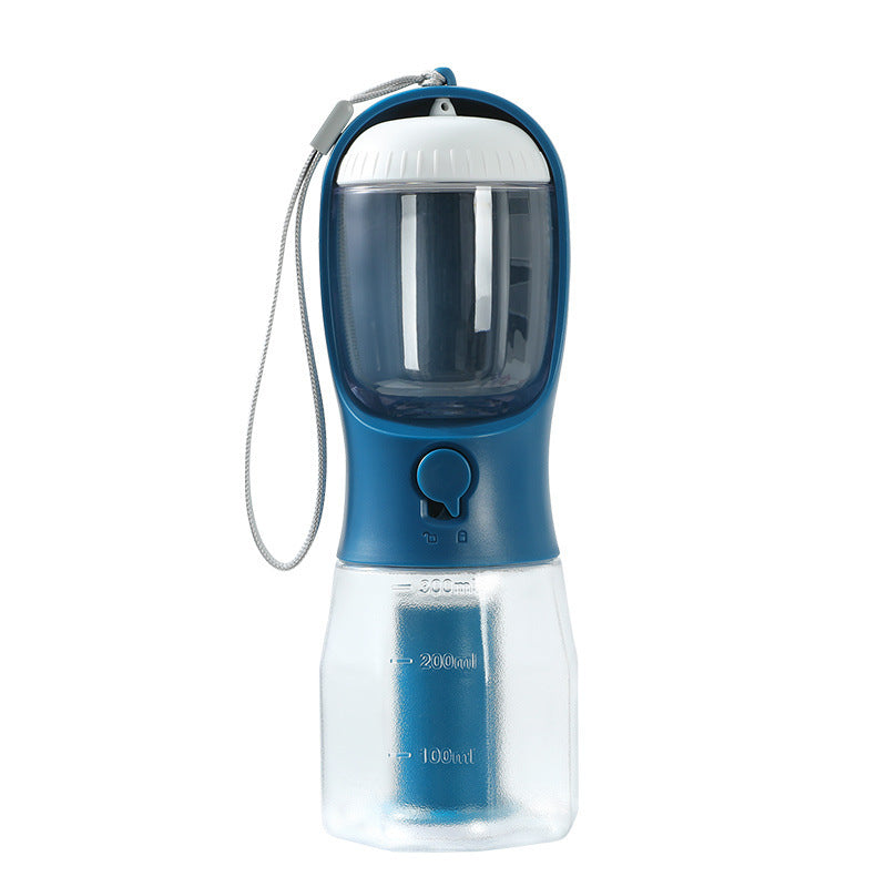Botella de agua 3 en 1 para perros con dispensador de bolsas para comida y excrementos | Vaso de viaje portátil para mascotas